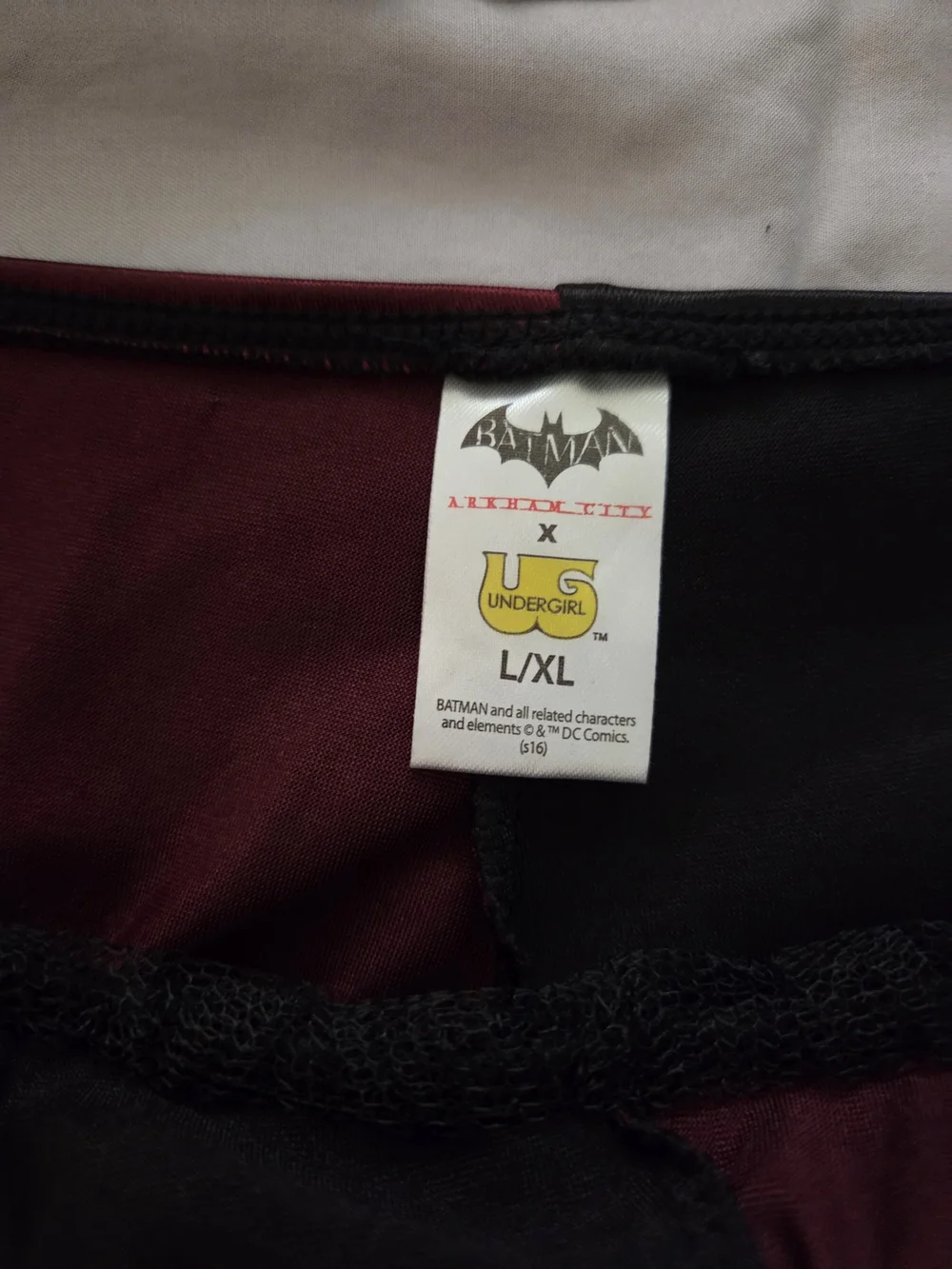 Harley Quinn Inspired Burgundy & Black Corset Top with Matching Skirt - Picture 7 of 9